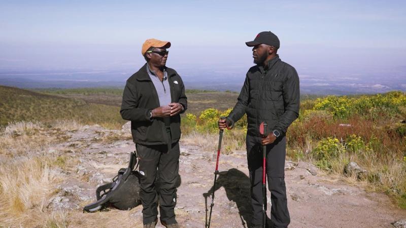 File image of Larry Madowo and James Kagambi
